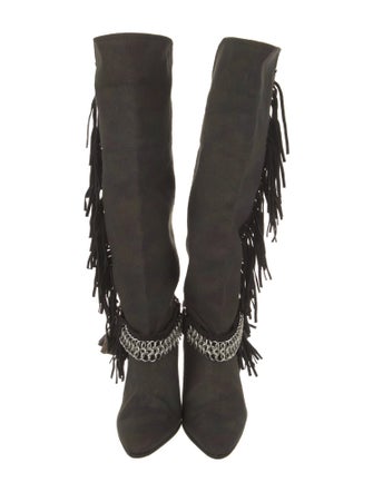 Isabel Marant Canvas Chain-Link Accents Boots