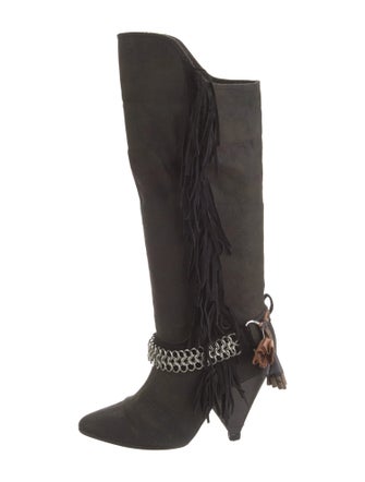 Isabel Marant Canvas Chain-Link Accents Boots