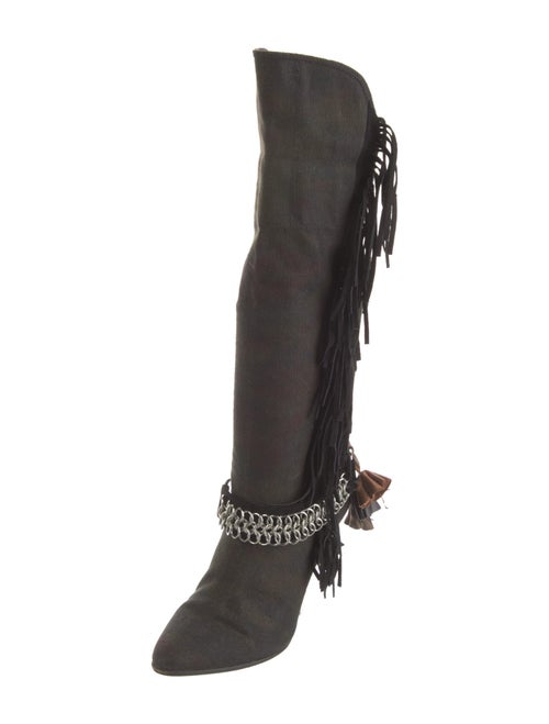 Isabel Marant Canvas Chain-Link Accents Boots