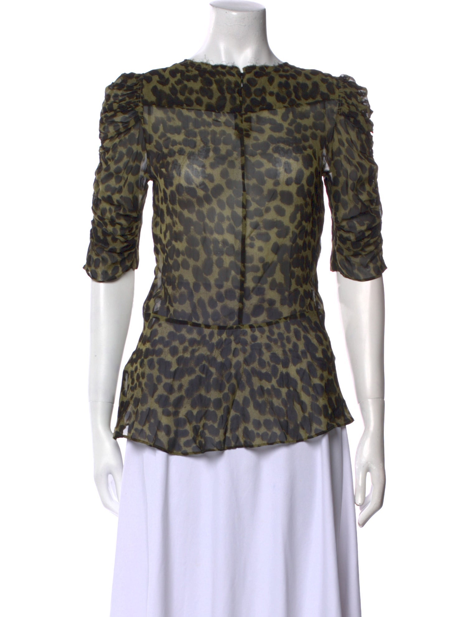 Isabel Marant Animal Print Bateau Neckline Blouse