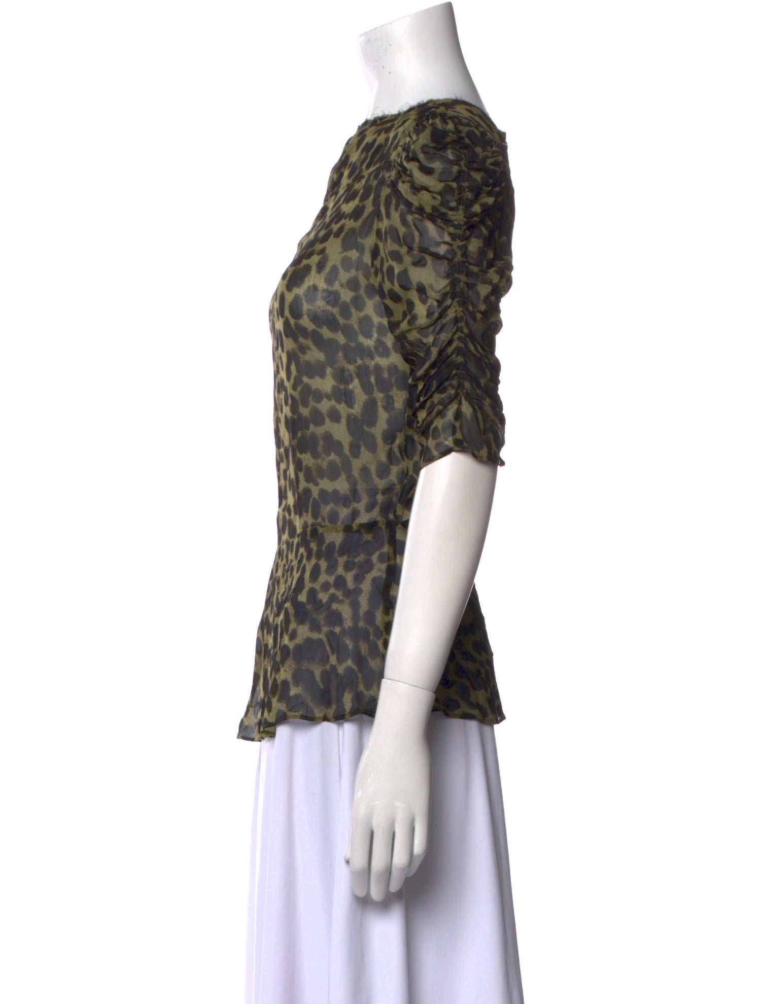 Isabel Marant Animal Print Bateau Neckline Blouse