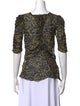 Isabel Marant Animal Print Bateau Neckline Blouse