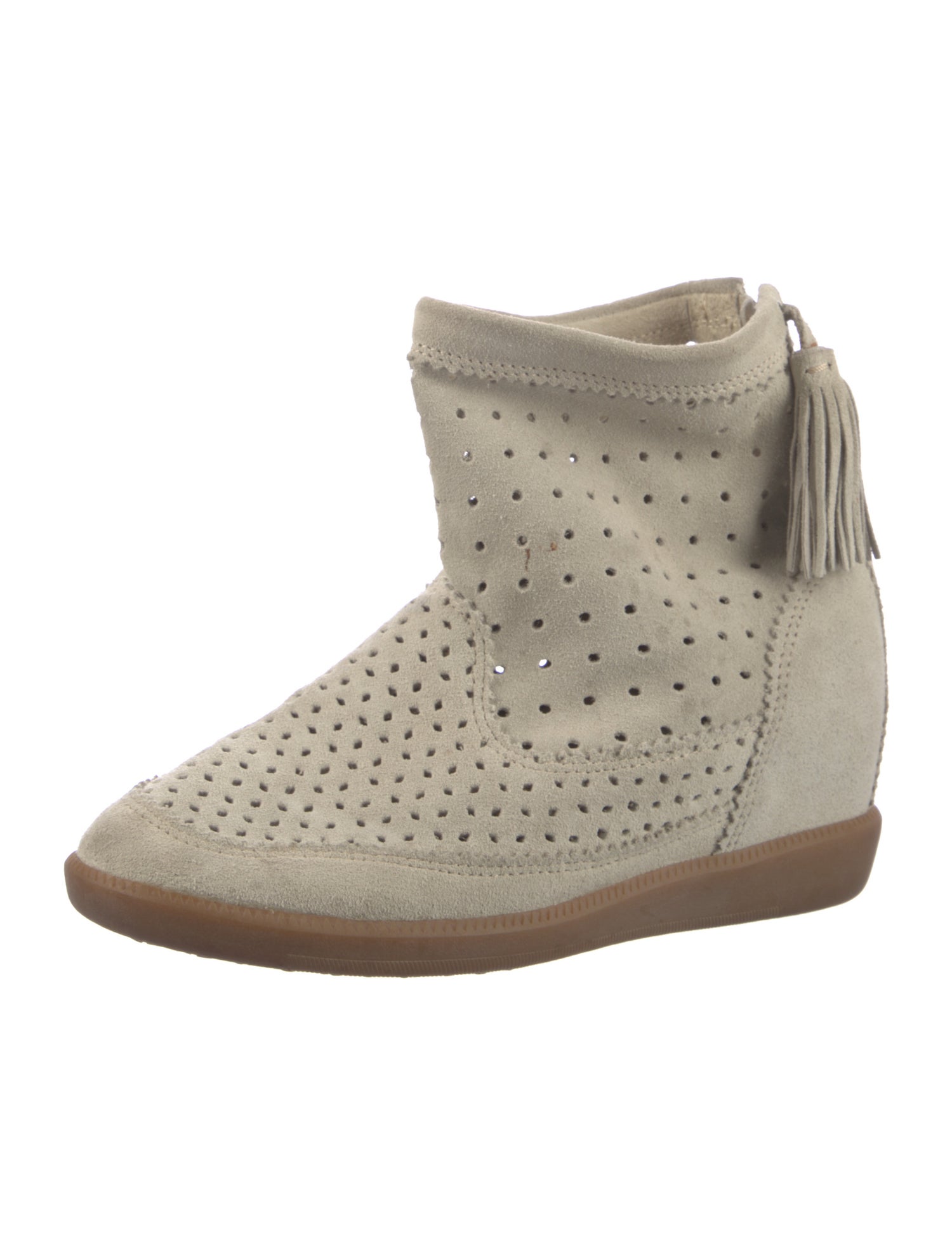 Isabel Marant Suede Lasercut Accents Chelsea Boots
