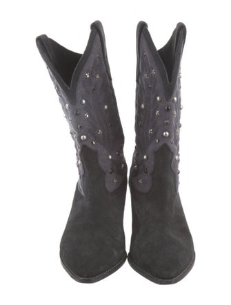 Isabel Marant Suede Crystal Embellishments Western Boots