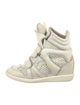 Isabel Marant Leather Lasercut Accents Wedge Sneakers