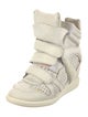 Isabel Marant Leather Lasercut Accents Wedge Sneakers