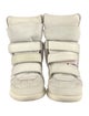 Isabel Marant Leather Lasercut Accents Wedge Sneakers
