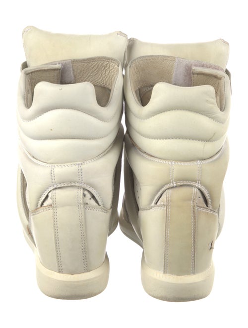 Isabel Marant Leather Lasercut Accents Wedge Sneakers