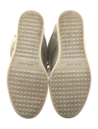 Isabel Marant Leather Lasercut Accents Wedge Sneakers