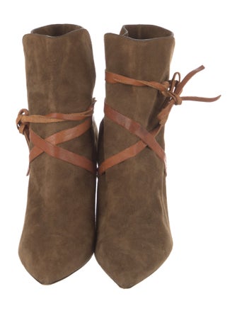 Isabel Marant Suede Colorblock Pattern Boots