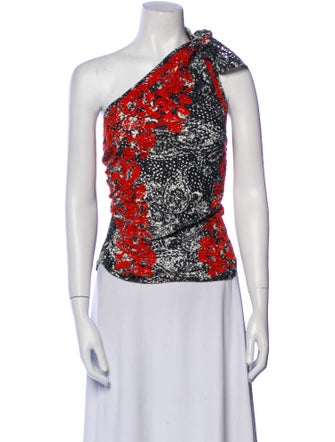 Isabel Marant Floral Print One-Shoulder Top