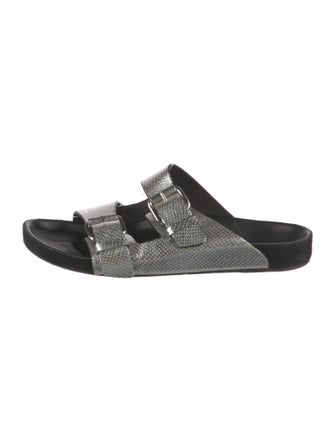 Isabel Marant Embossed Leather Slides