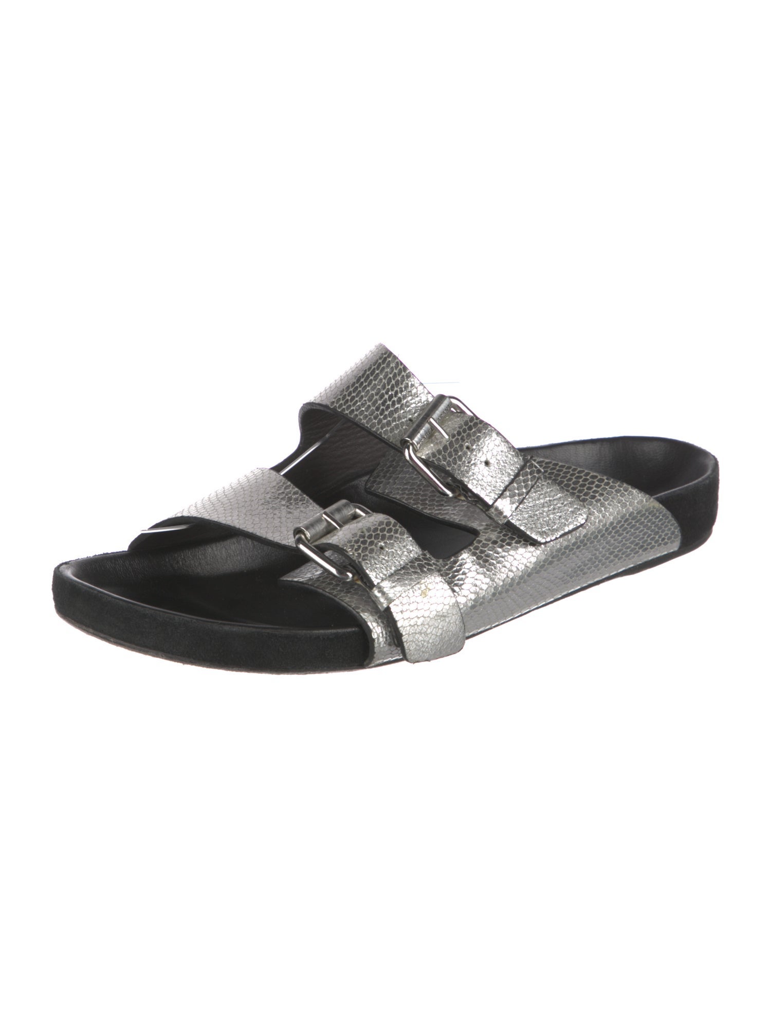 Isabel Marant Embossed Leather Slides