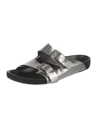 Isabel Marant Embossed Leather Slides