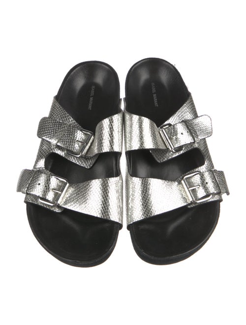 Isabel Marant Embossed Leather Slides