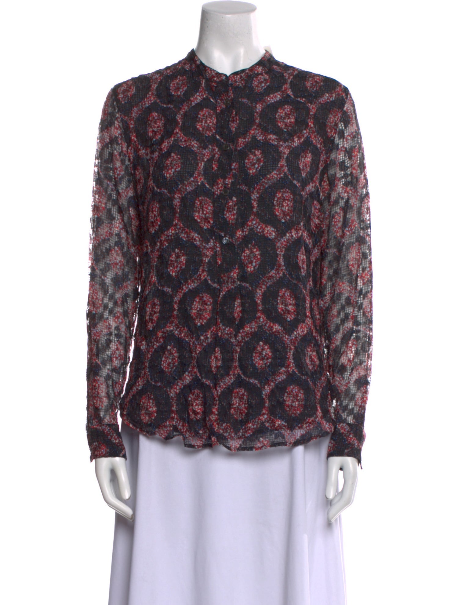 Isabel Marant Printed Mock Neck Blouse