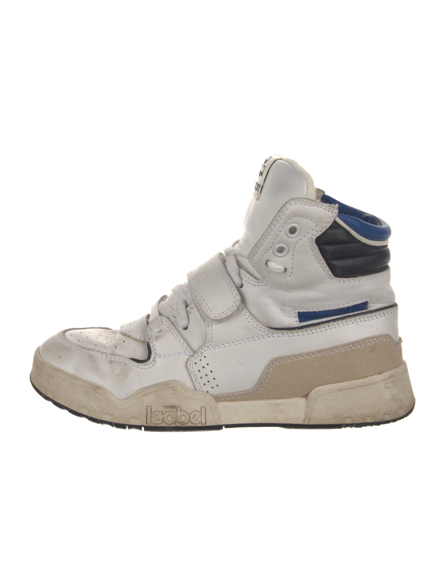 Isabel Marant Leather Colorblock Pattern Wedge Sneakers