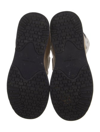 Isabel Marant Leather Colorblock Pattern Wedge Sneakers