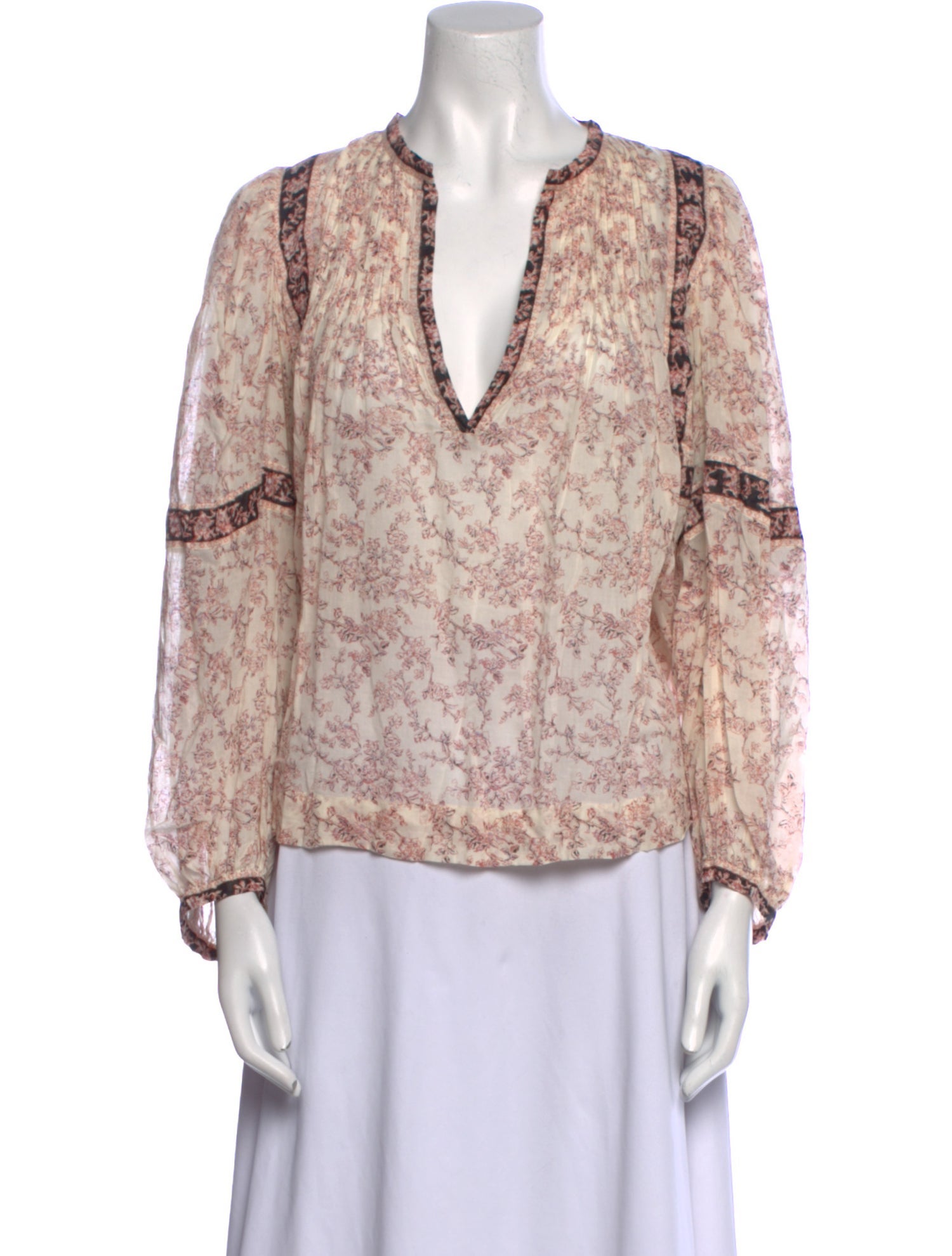 Isabel Marant Floral Print V-Neck Blouse