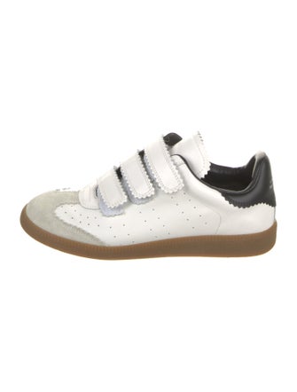 Isabel Marant Leather Colorblock Pattern Sneakers