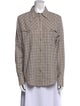 Isabel Marant Plaid Print Long Sleeve Button-Up Top
