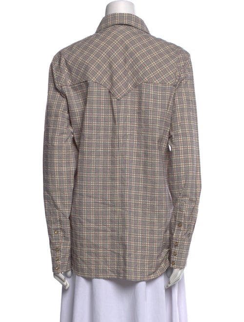 Isabel Marant Plaid Print Long Sleeve Button-Up Top