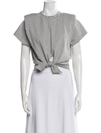 Isabel Marant Crew Neck Short Sleeve Crop Top