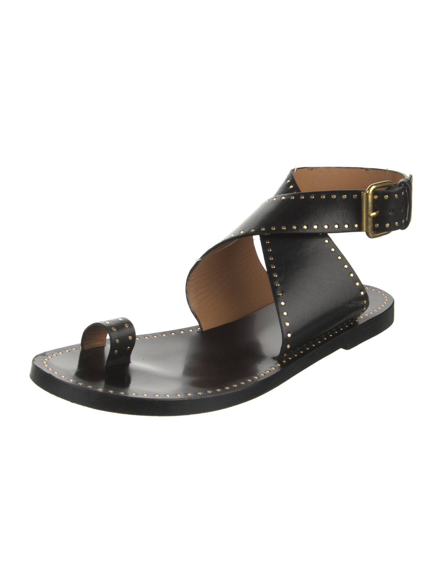 Isabel Marant Leather Studded Accents Gladiator Sandals