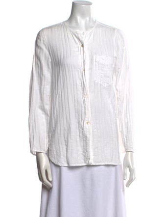 Isabel Marant Striped Crew Neck Button-Up Top