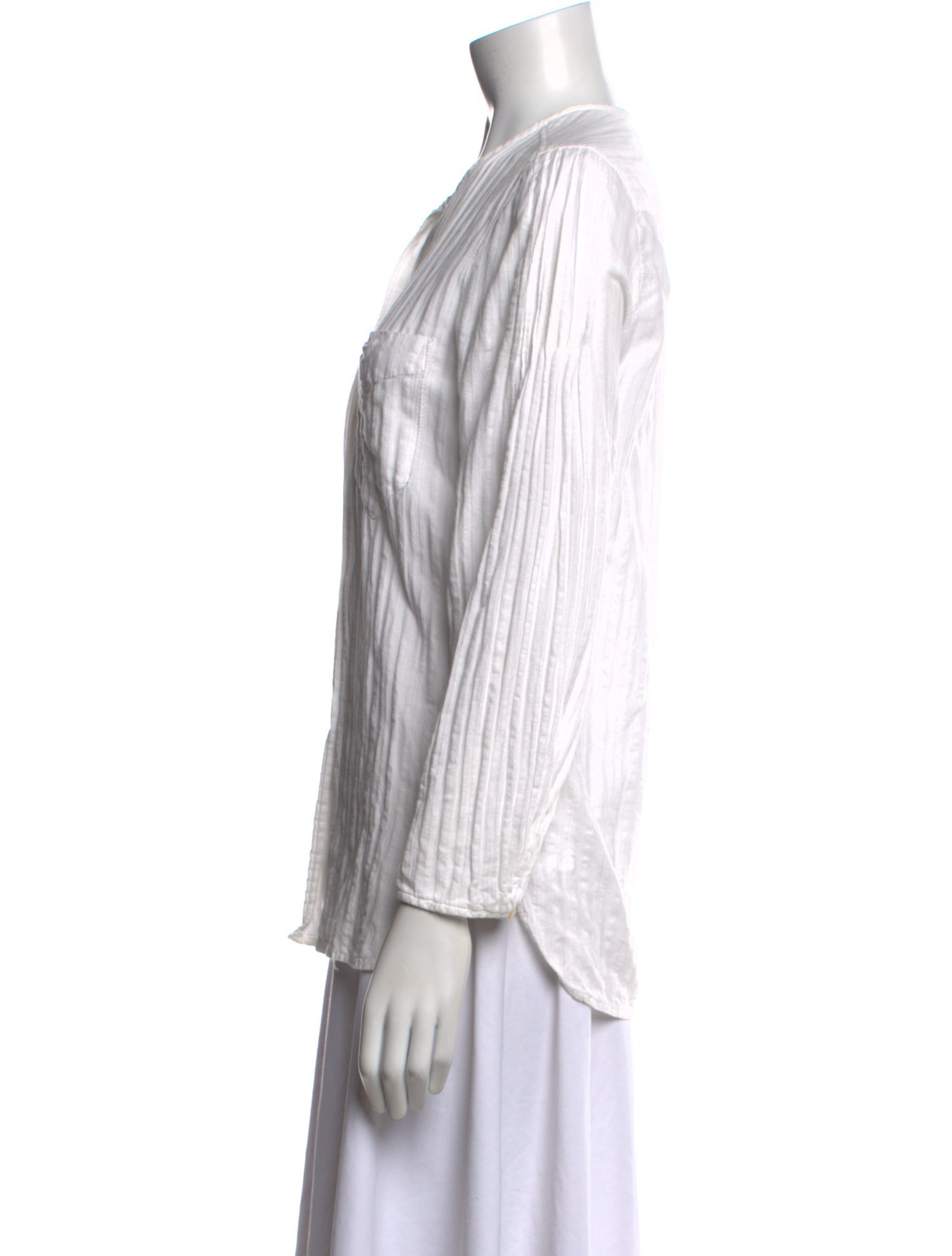 Isabel Marant Striped Crew Neck Button-Up Top