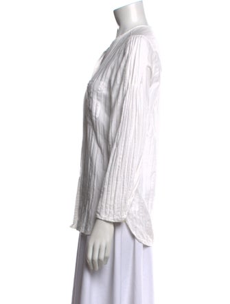 Isabel Marant Striped Crew Neck Button-Up Top