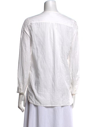Isabel Marant Striped Crew Neck Button-Up Top