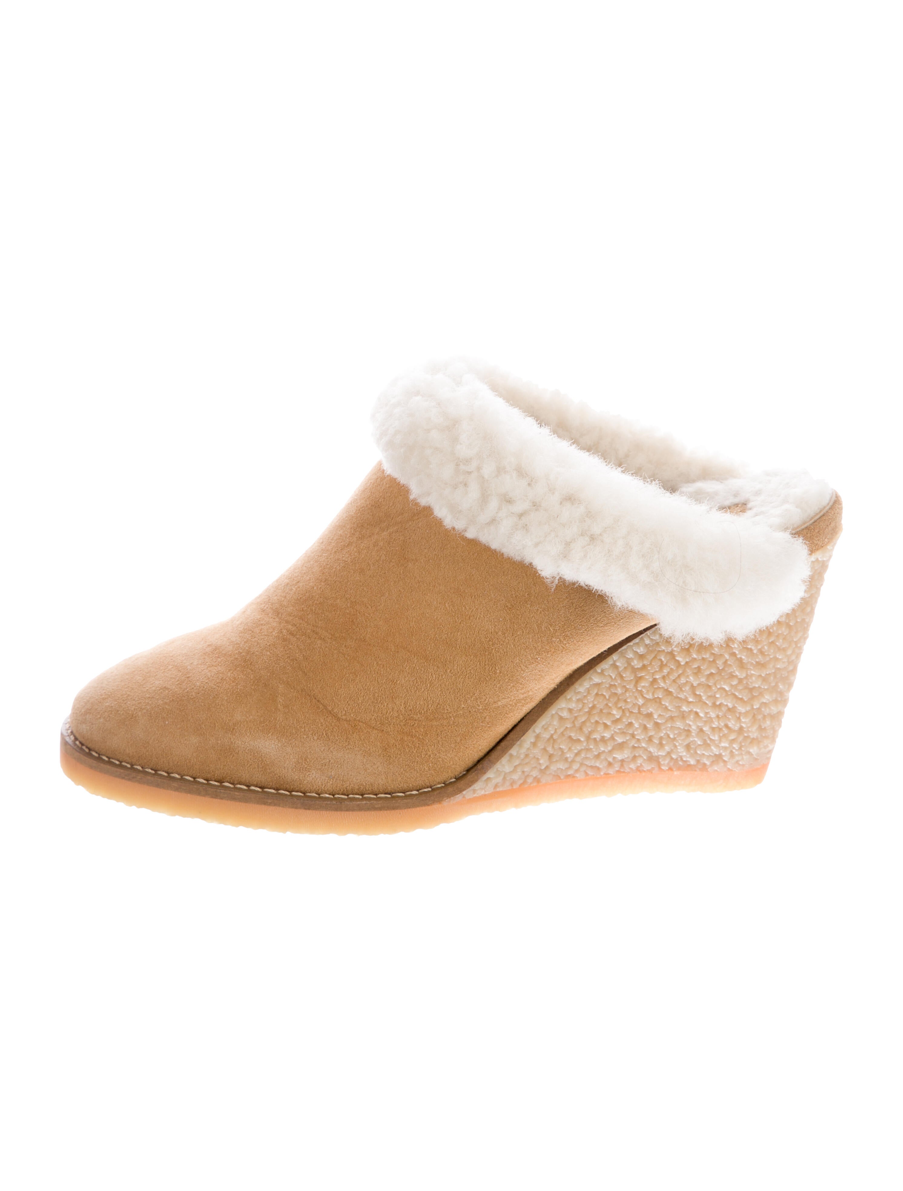 Isabel Marant Suede Fur Trim Mules