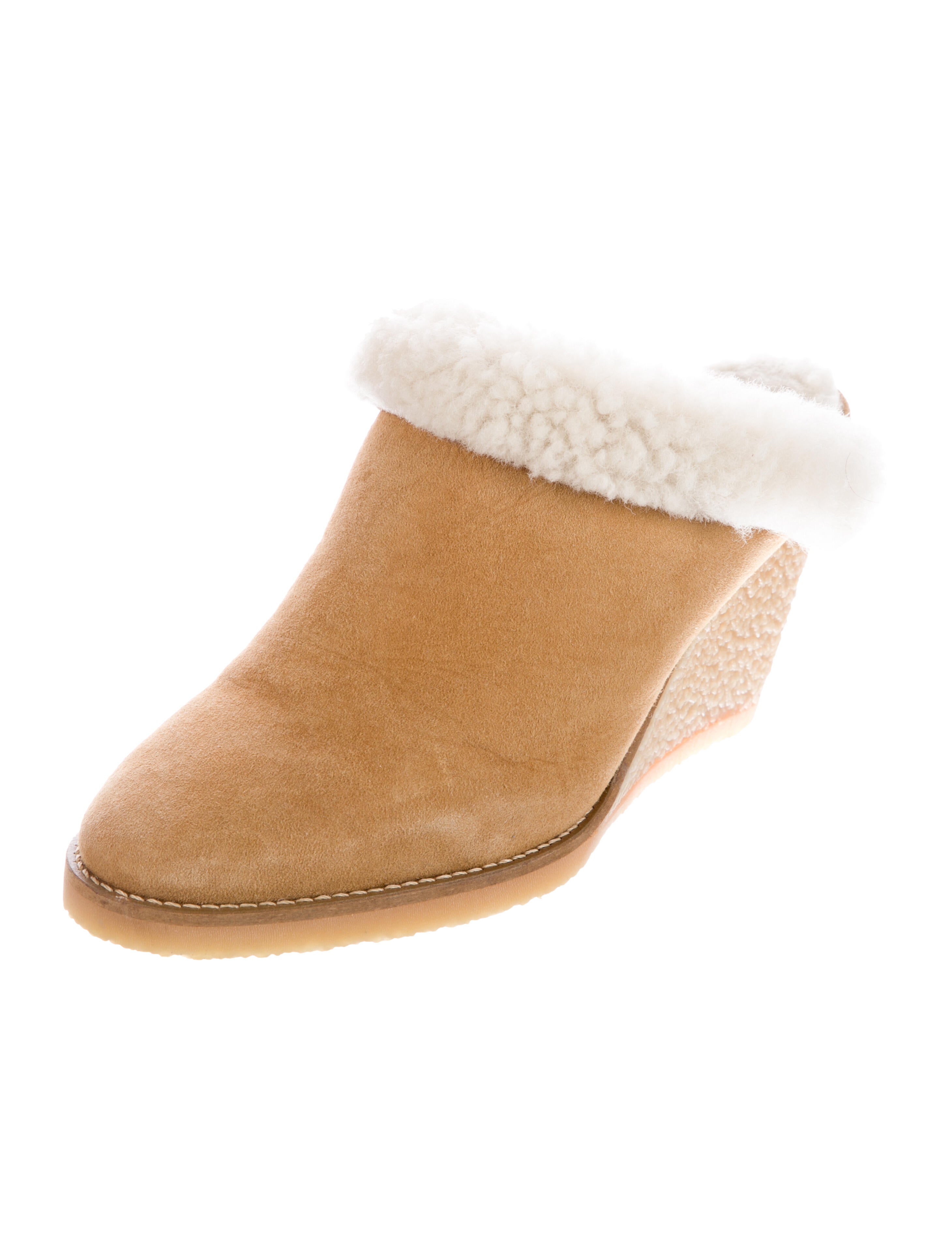 Isabel Marant Suede Fur Trim Mules