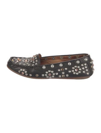 Isabel Marant Leather Studded Accents Loafers