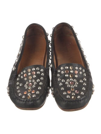 Isabel Marant Leather Studded Accents Loafers