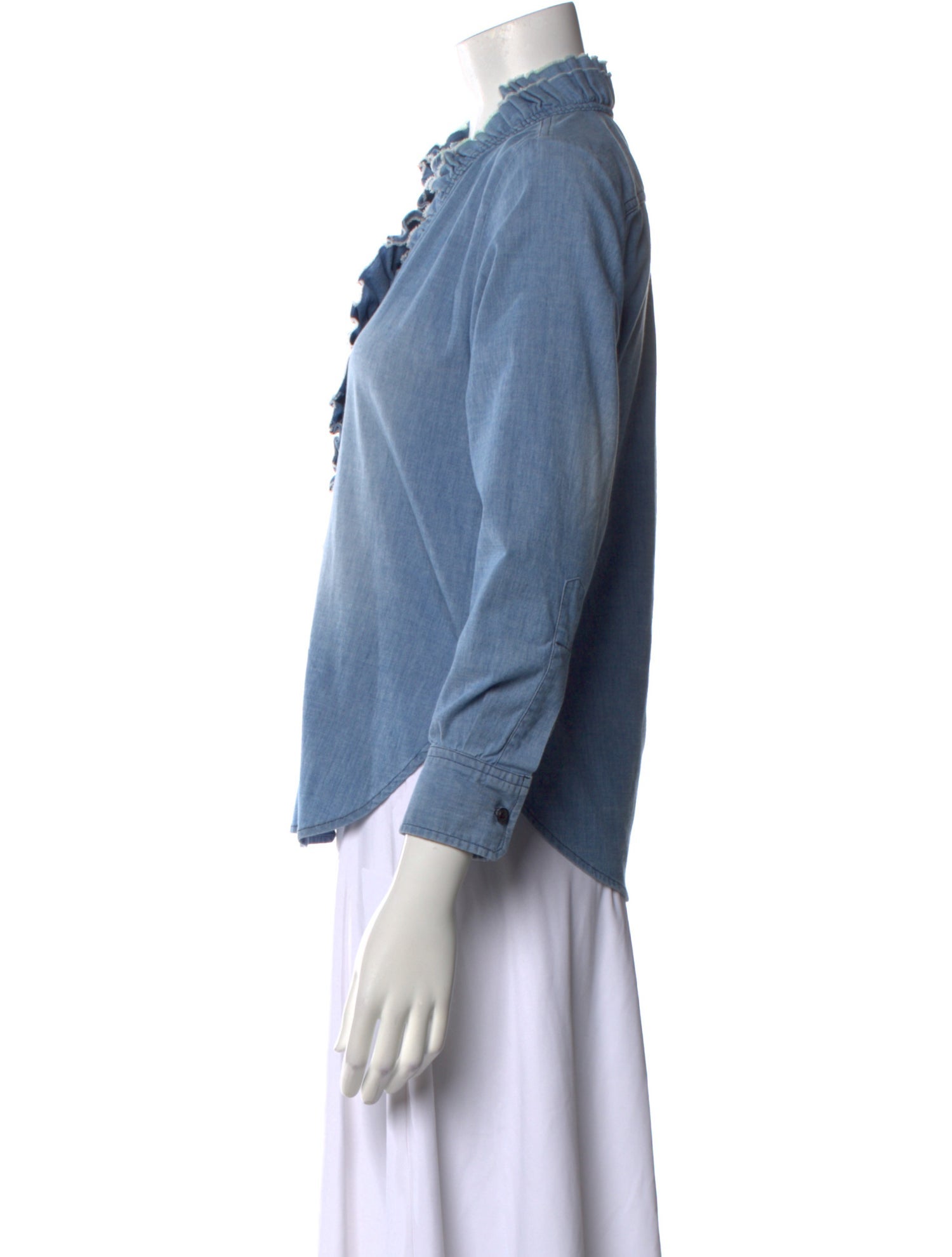 Isabel Marant V-Neck Three-Quarter Sleeve Button-Up Top