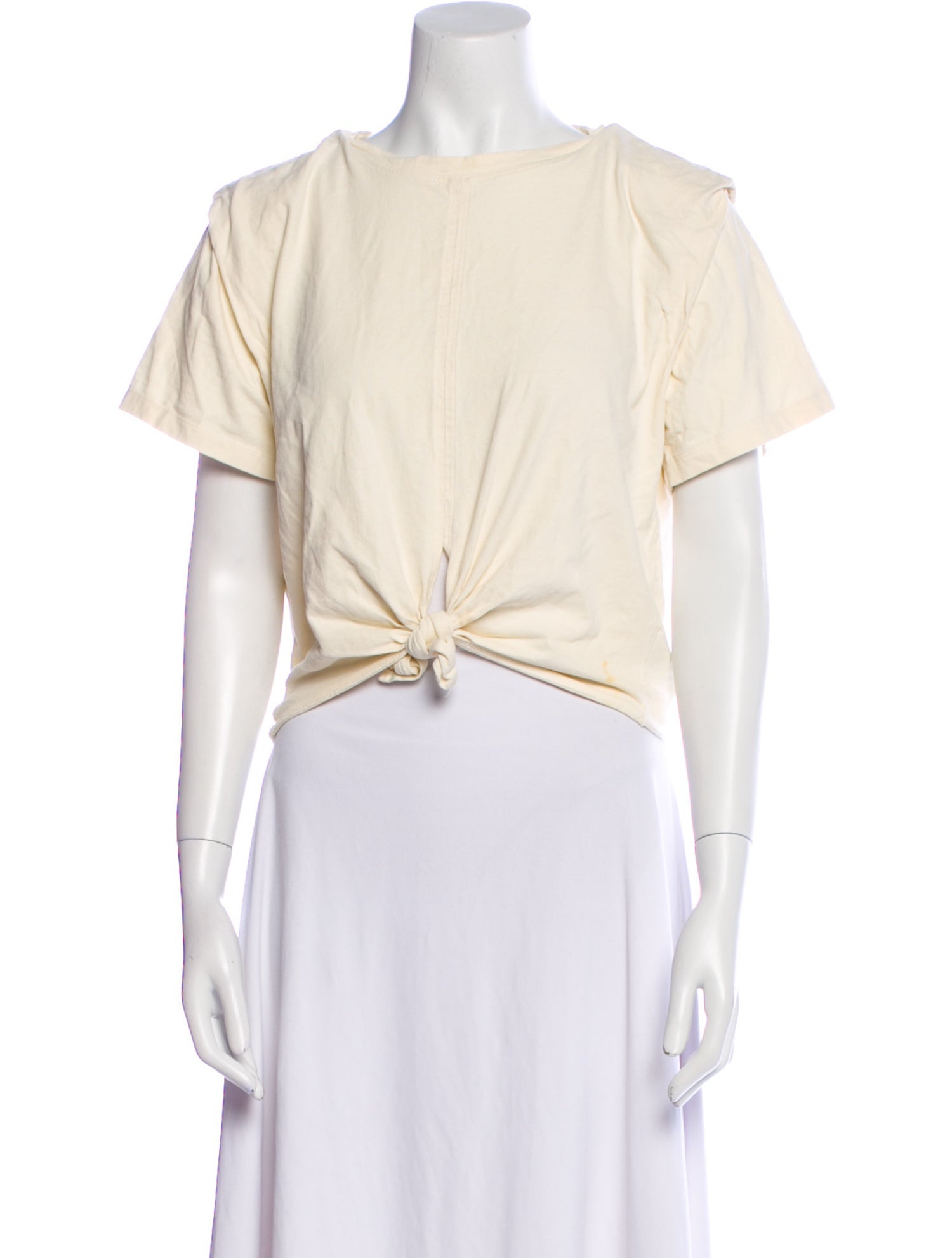 Isabel Marant Scoop Neck Short Sleeve Crop Top