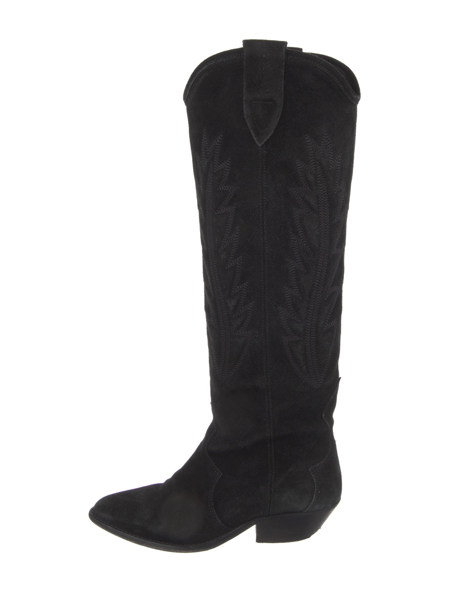 Isabel Marant Suede Embroidered Accent Riding Boots