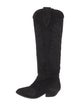 Isabel Marant Suede Embroidered Accent Riding Boots