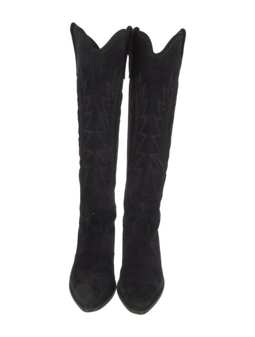 Isabel Marant Suede Embroidered Accent Riding Boots
