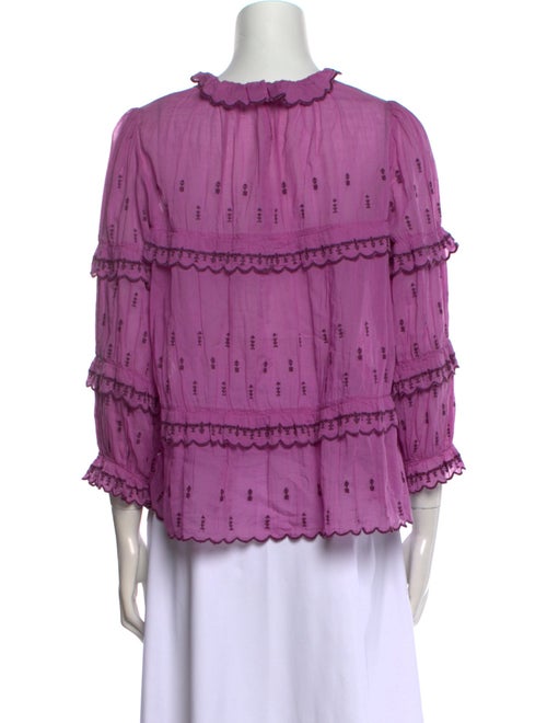Isabel Marant Scoop Neck Three-Quarter Sleeve Blouse