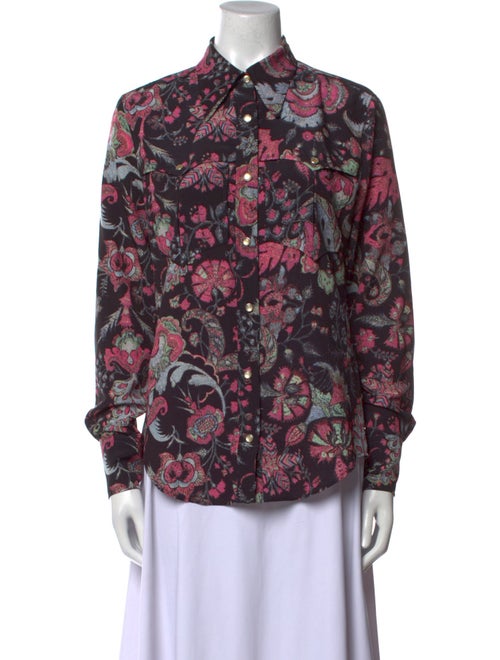 Isabel Marant Floral Print Long Sleeve Button-Up Top