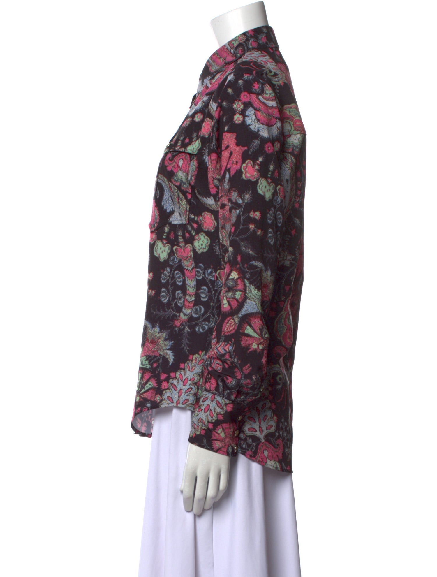 Isabel Marant Floral Print Long Sleeve Button-Up Top