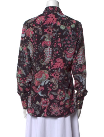 Isabel Marant Floral Print Long Sleeve Button-Up Top