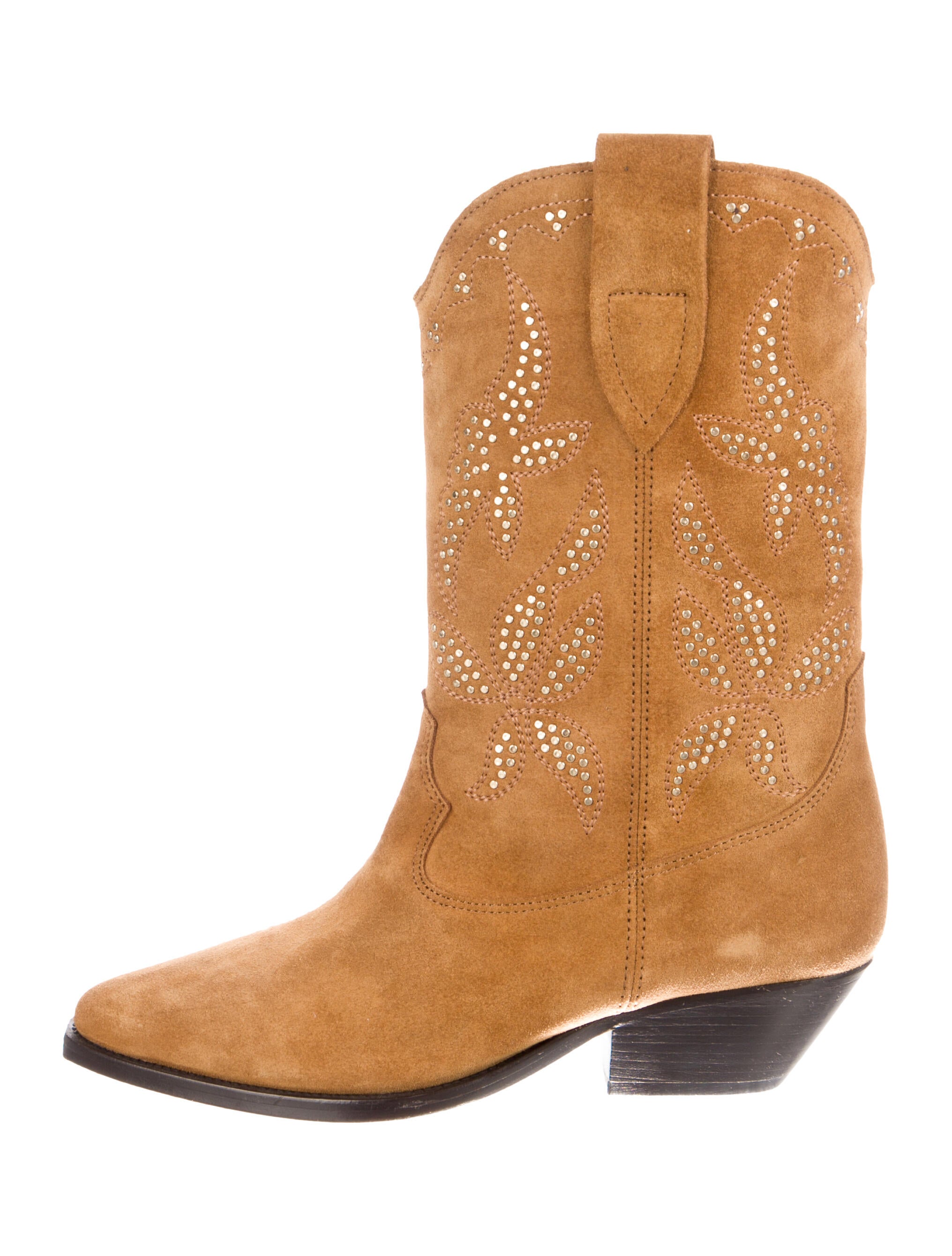 Isabel Marant Suede Studded Accents Western Boots