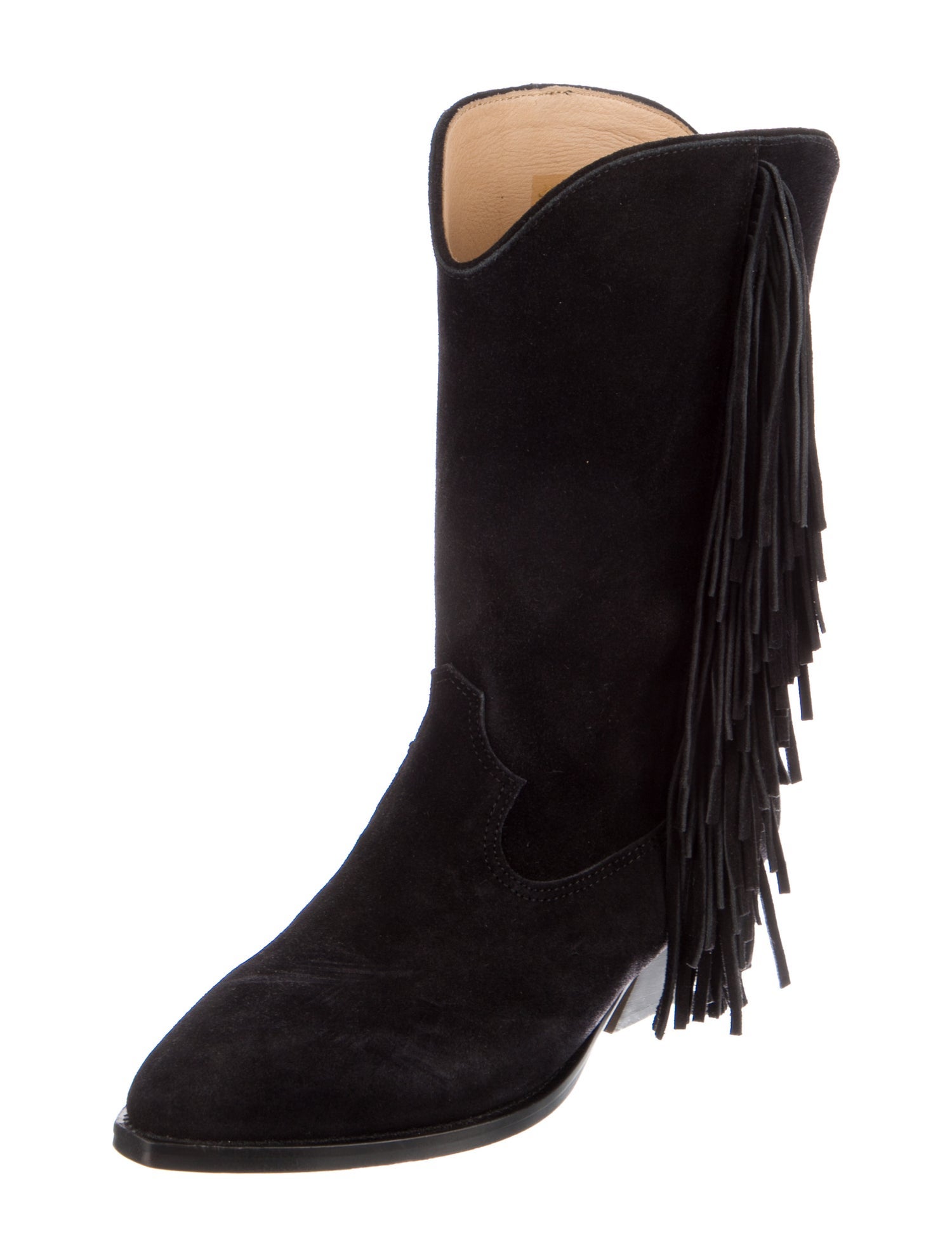 Isabel Marant Suede Leather Trim Embellishment Western Boots
