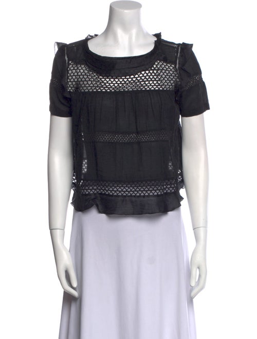 Isabel Marant Scoop Neck Short Sleeve Crop Top