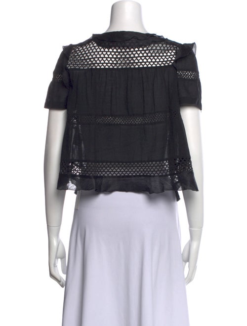 Isabel Marant Scoop Neck Short Sleeve Crop Top