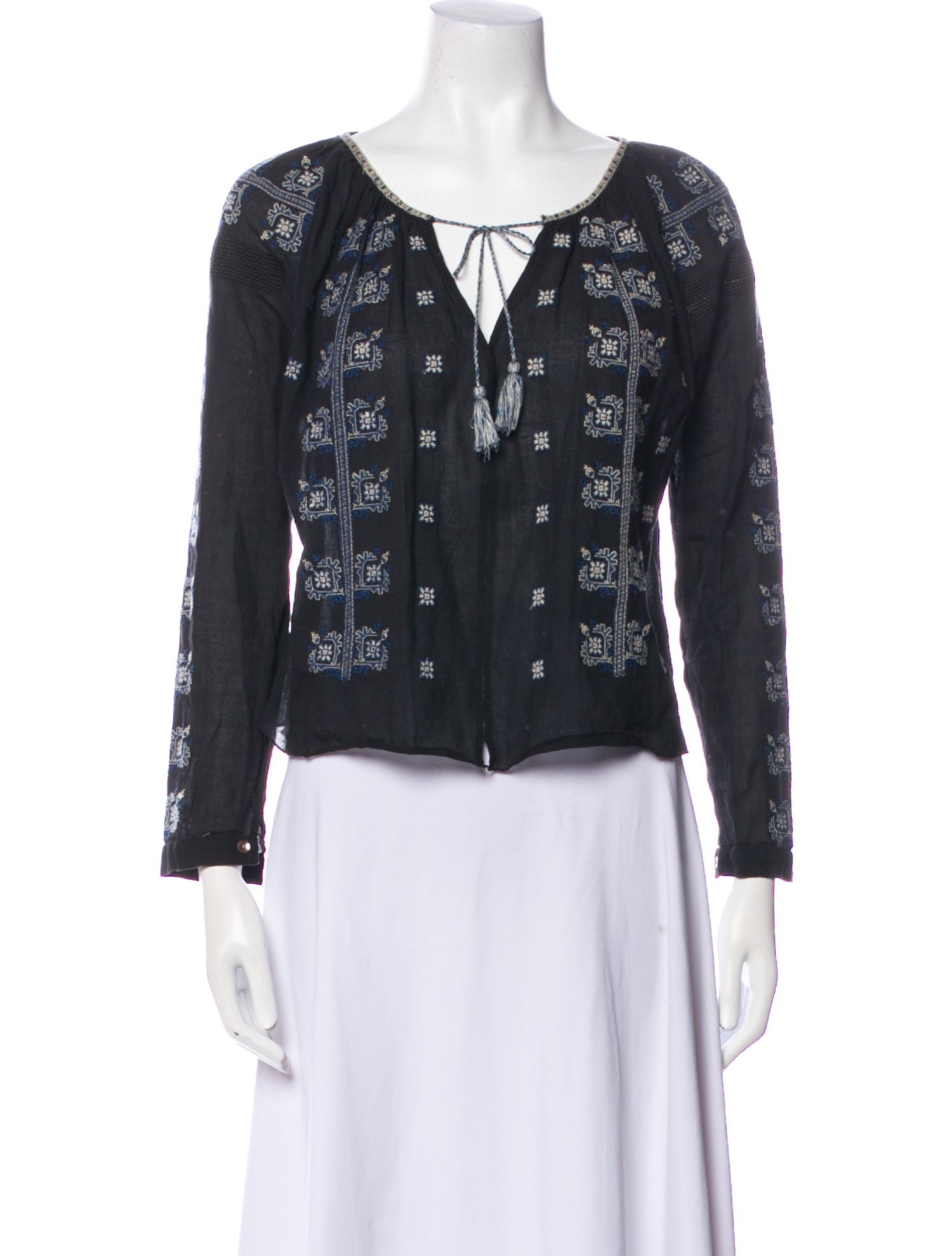 Isabel Marant Printed Tie Neck Blouse